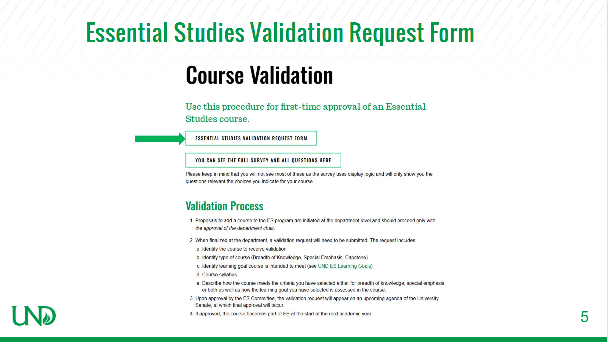 Course Validation Request Form