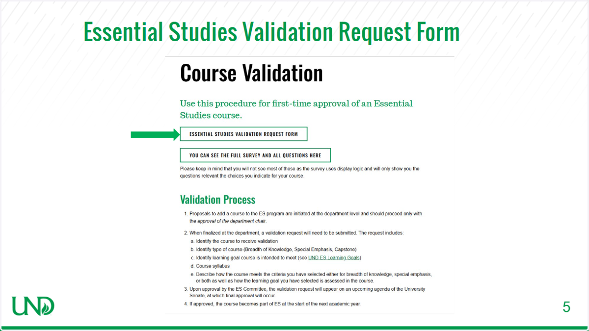 Course Validation Request Form