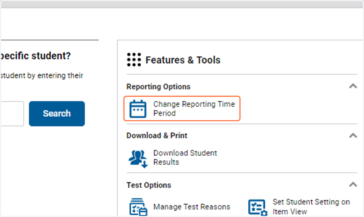 Click on Change Reporting Time Period