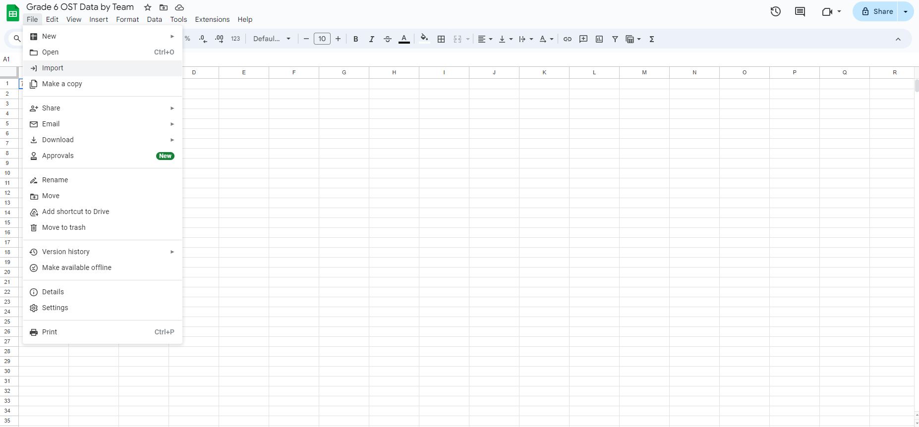 Select File --> Import