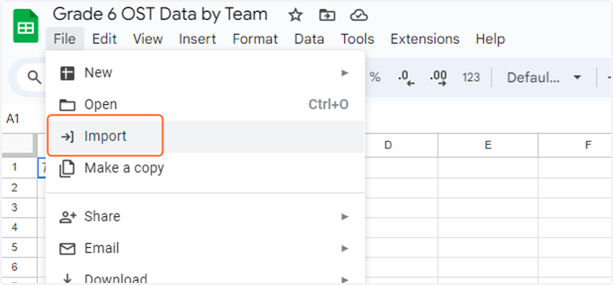 Select File --> Import