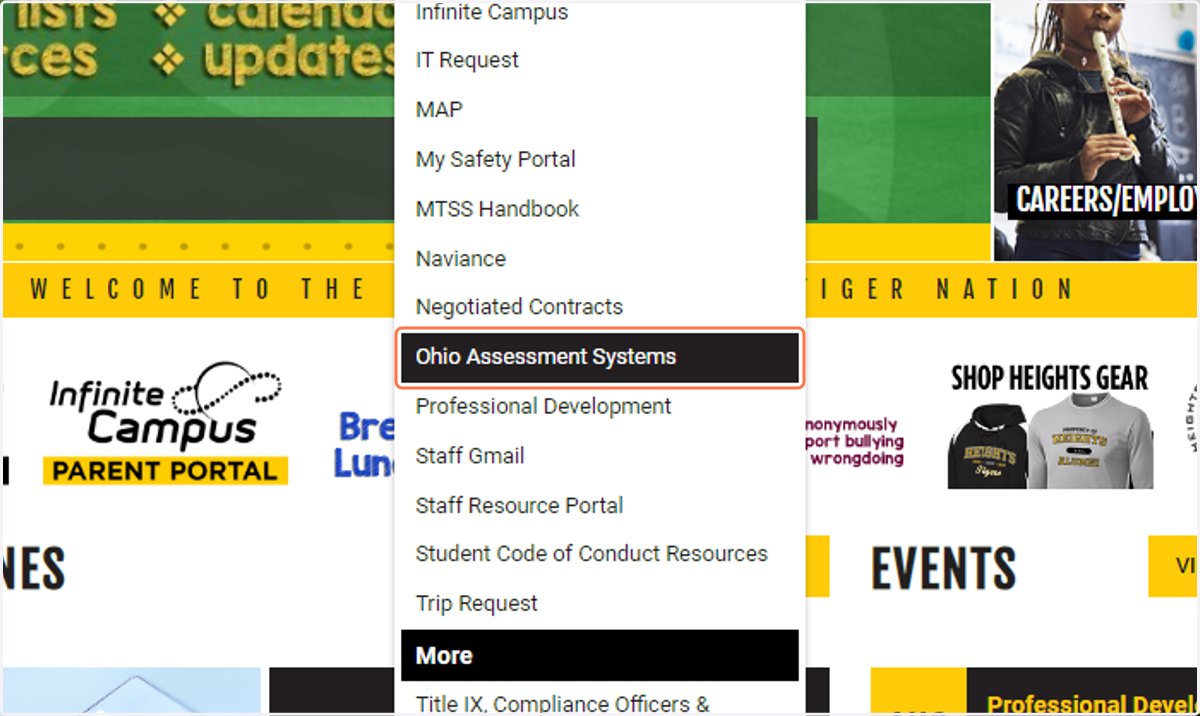 Under Staff Click on Ohio Assessment Systems