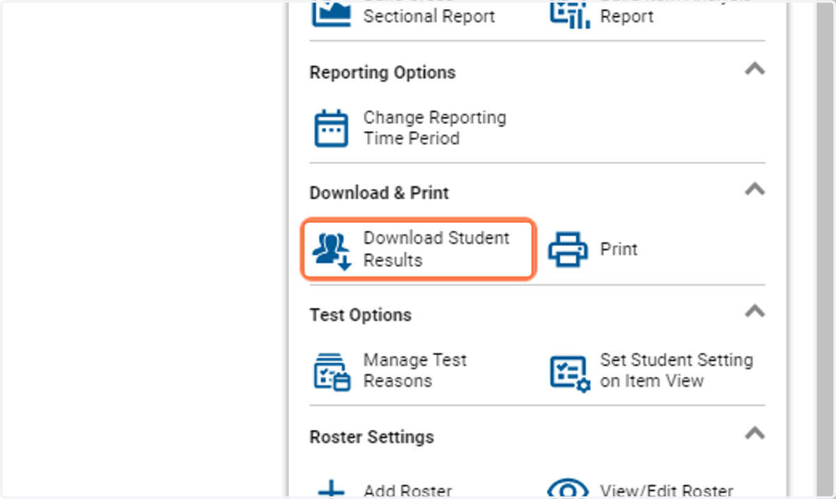 Click on Download Student Results