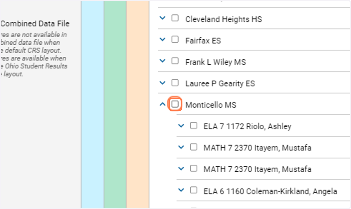 Select the teacher you want to view results for