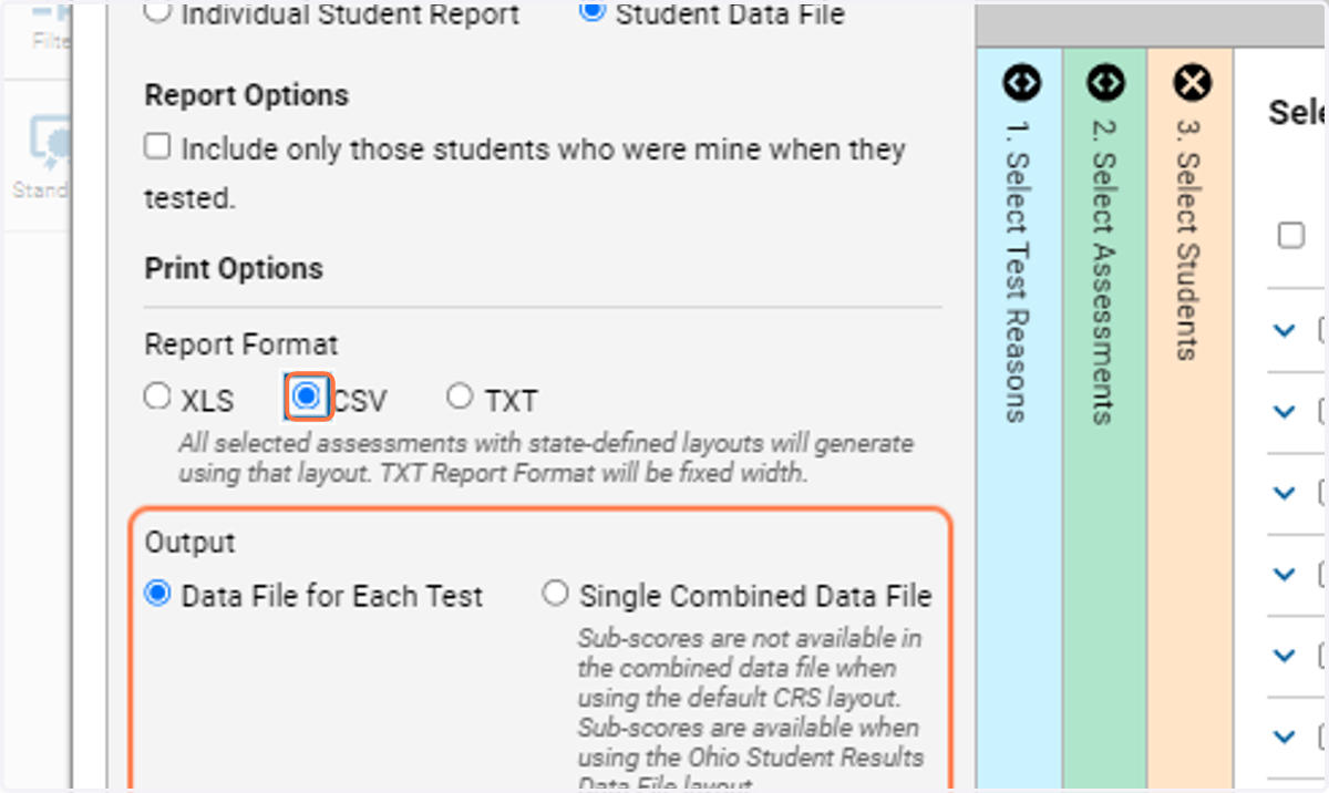 Select CSV