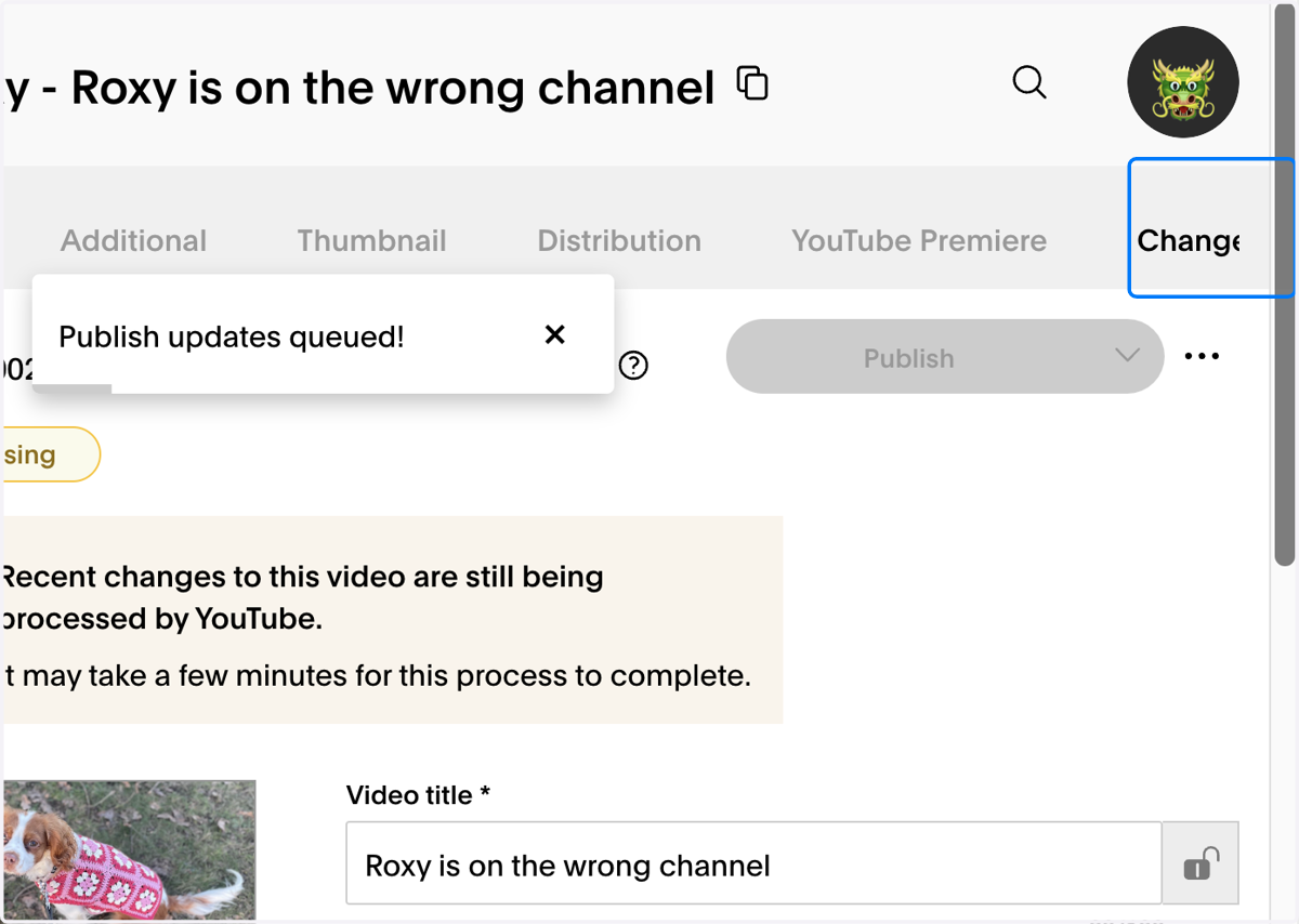 You can also check the channel update in the change log by clicking the change log tab