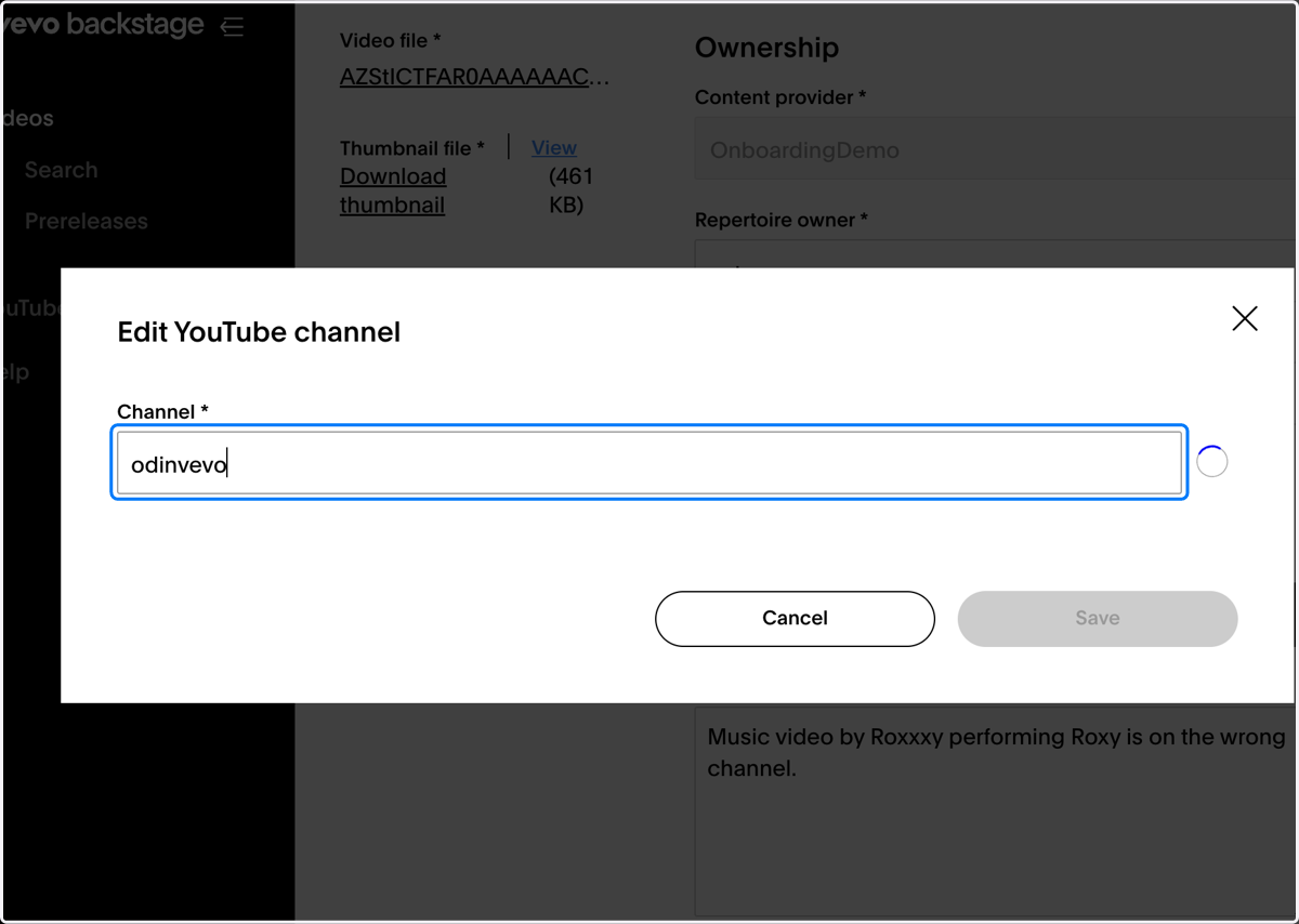 Update to the channel name to the artist channel