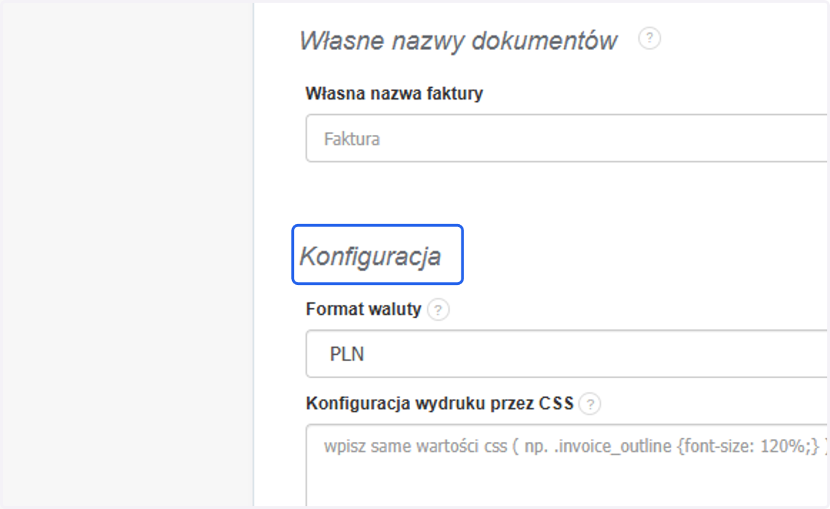 Zjedź na dół strony do sekcji 'Konfiguracja'.