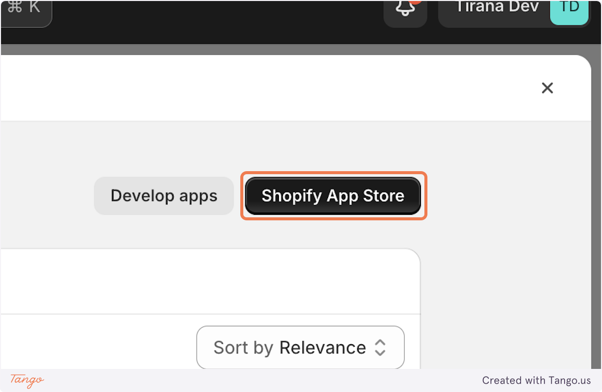 Click on Shopify App Store