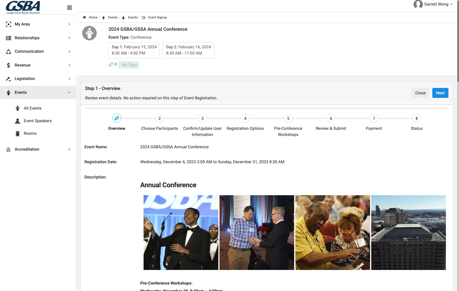 Review Event Details and click on Next