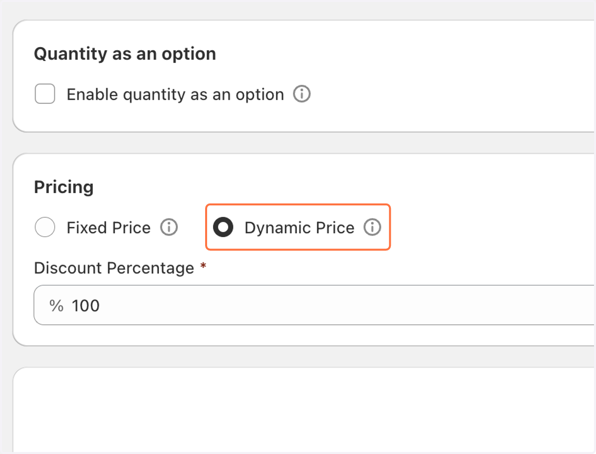 Select Fixed Price or Dynamic Price based on your requirements