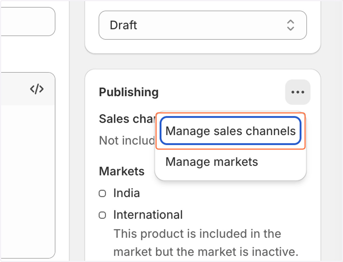Click on "Manage sales channels"
