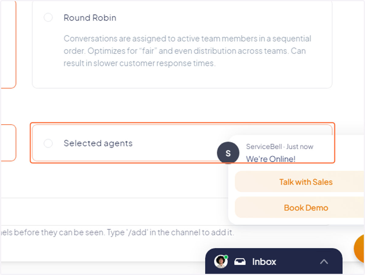 Toggle "Selected agents"