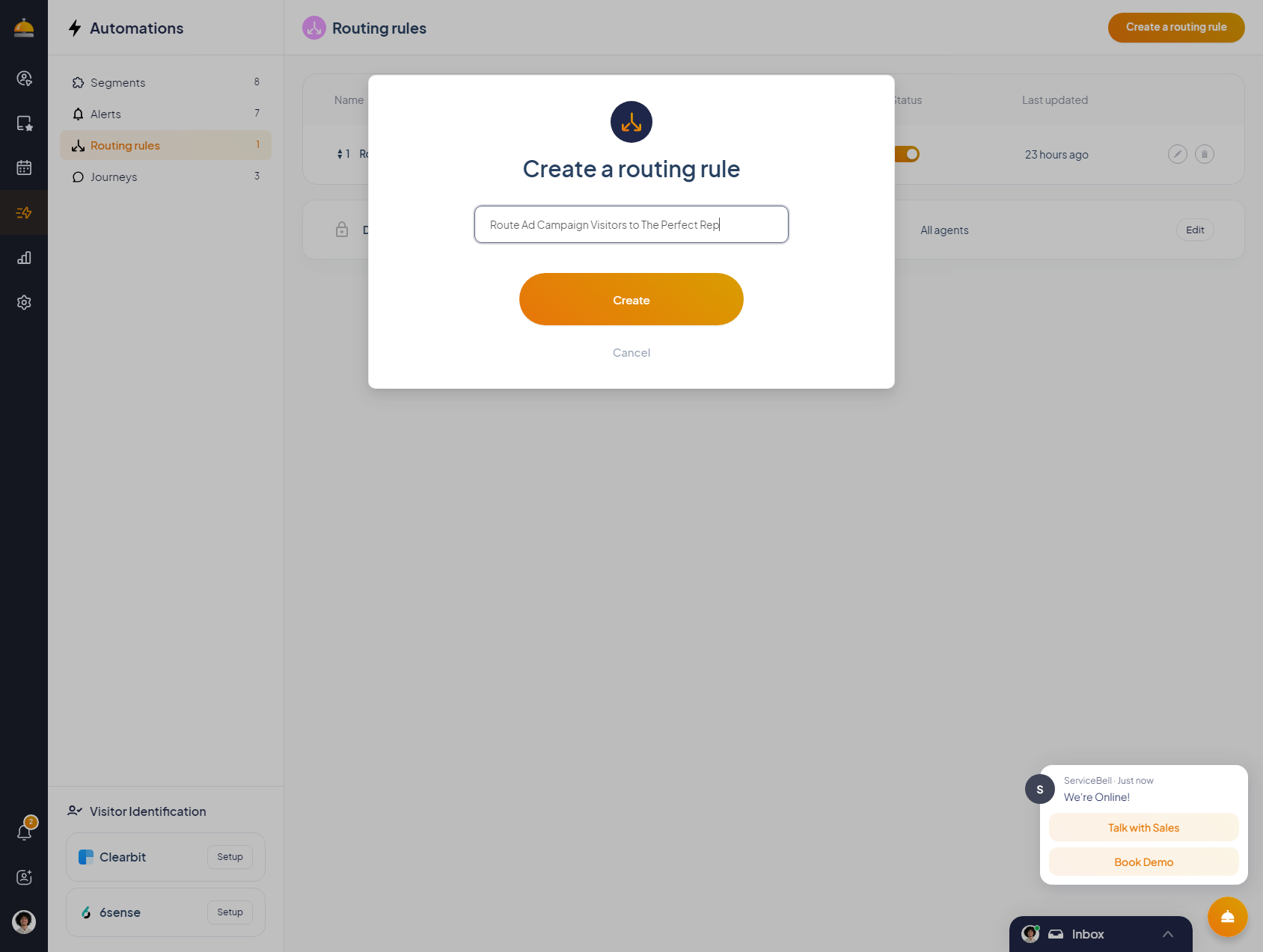 Name it something like: "Route Ad Campaign Visitors to The Perfect Rep" — and click create