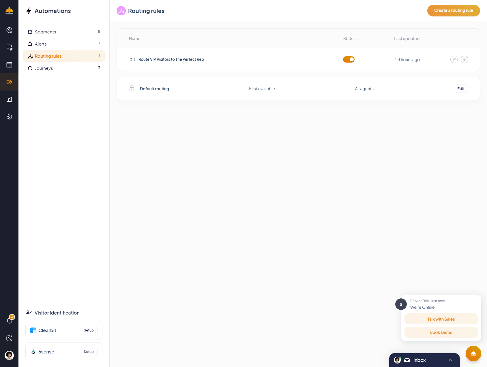 Create a new routing rule