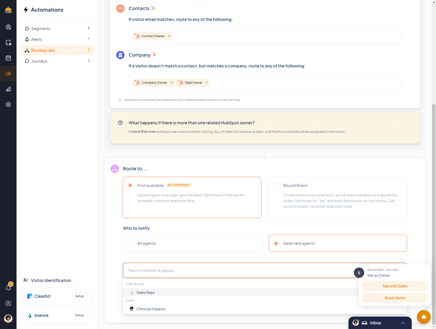 Select the user group for your sales reps