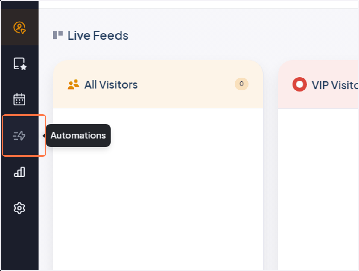 Click on the "Automations" tab on the left sidebar.