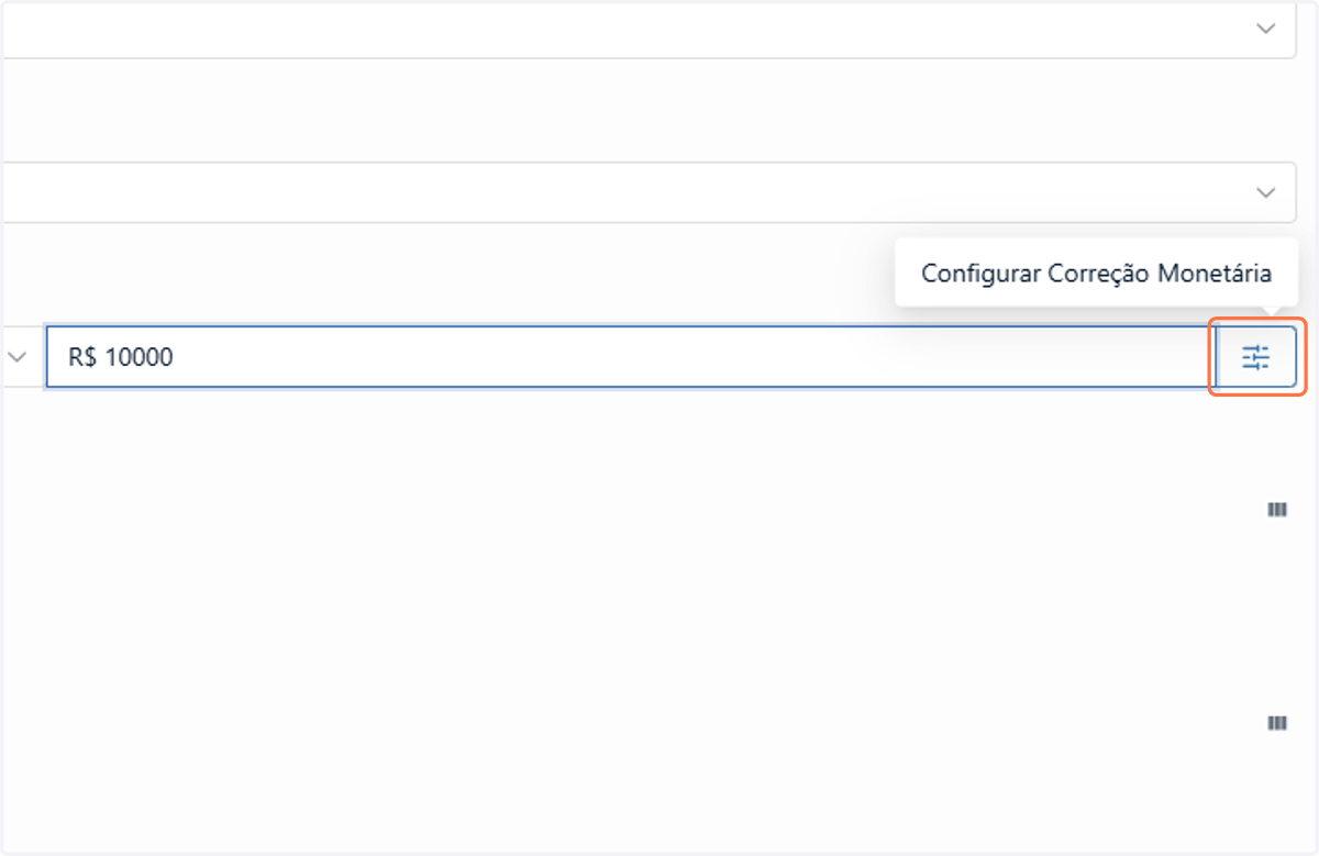 Em seguida, clique no botão à direita para configurar a correção
