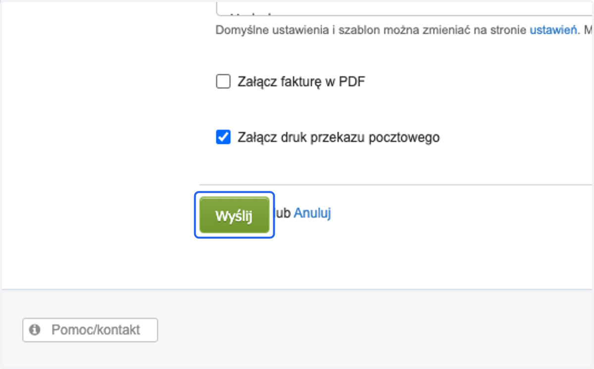 następnie kliknij > Wyślij