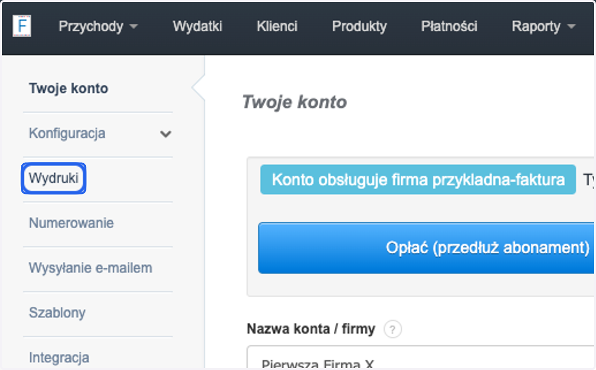 > Wydruki >