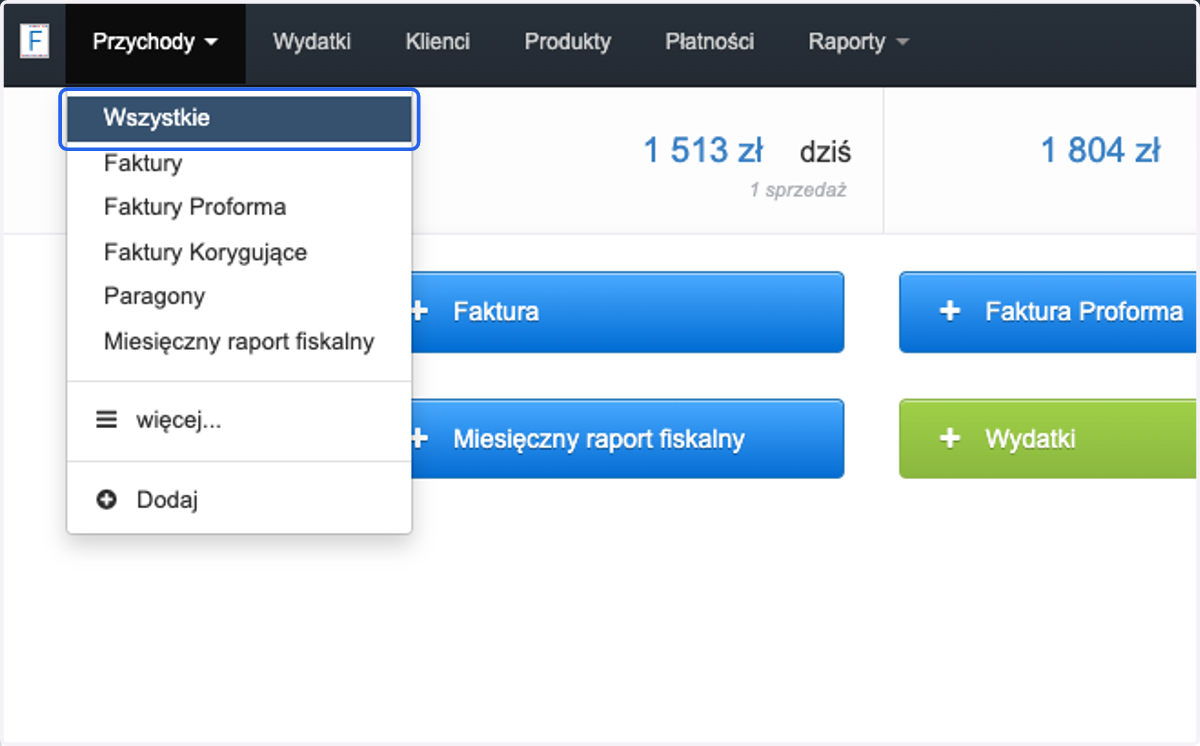 > Wszystkie/inna zakładka, gdzie znajduje się określony dokument >