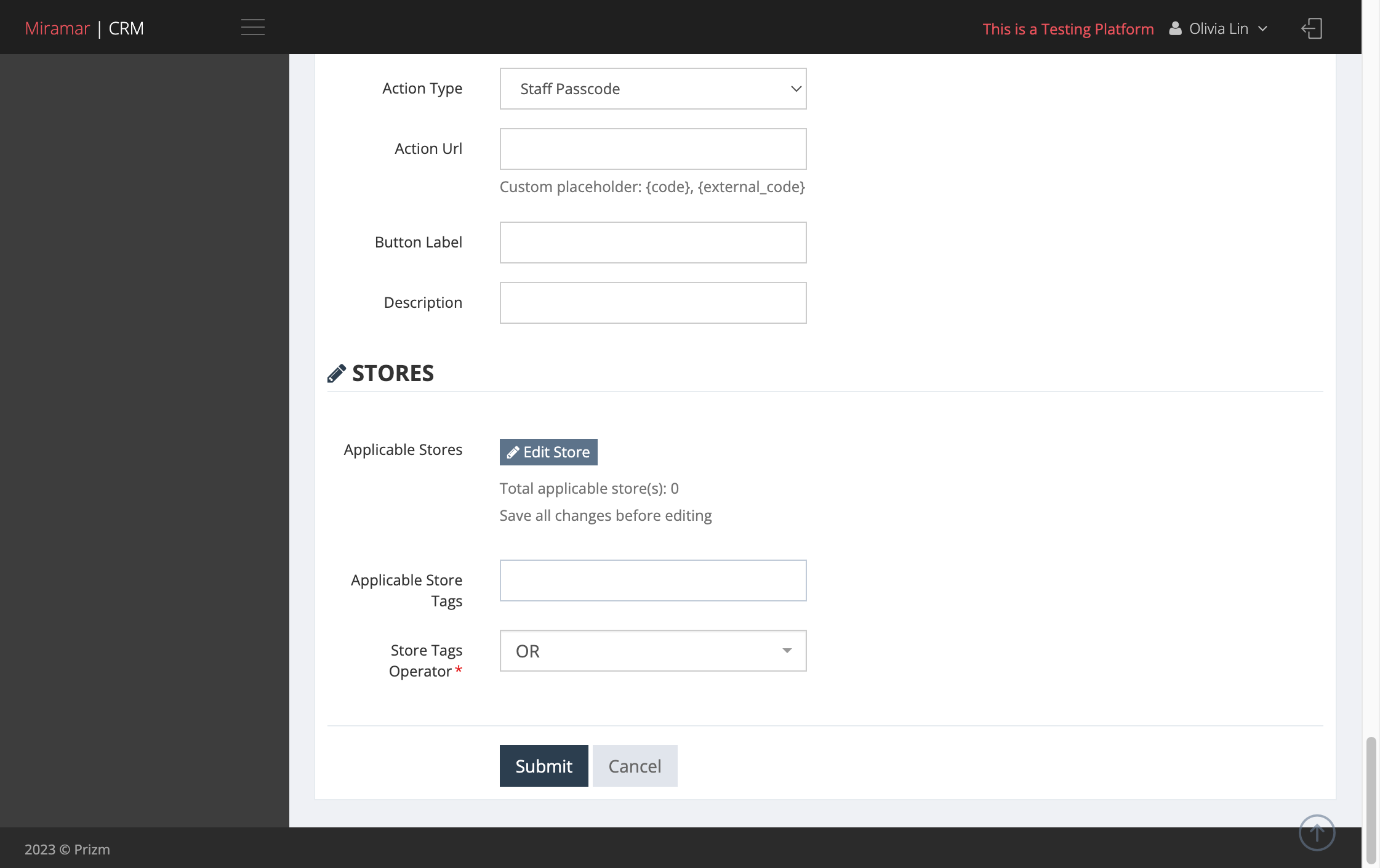 Click Edit Store