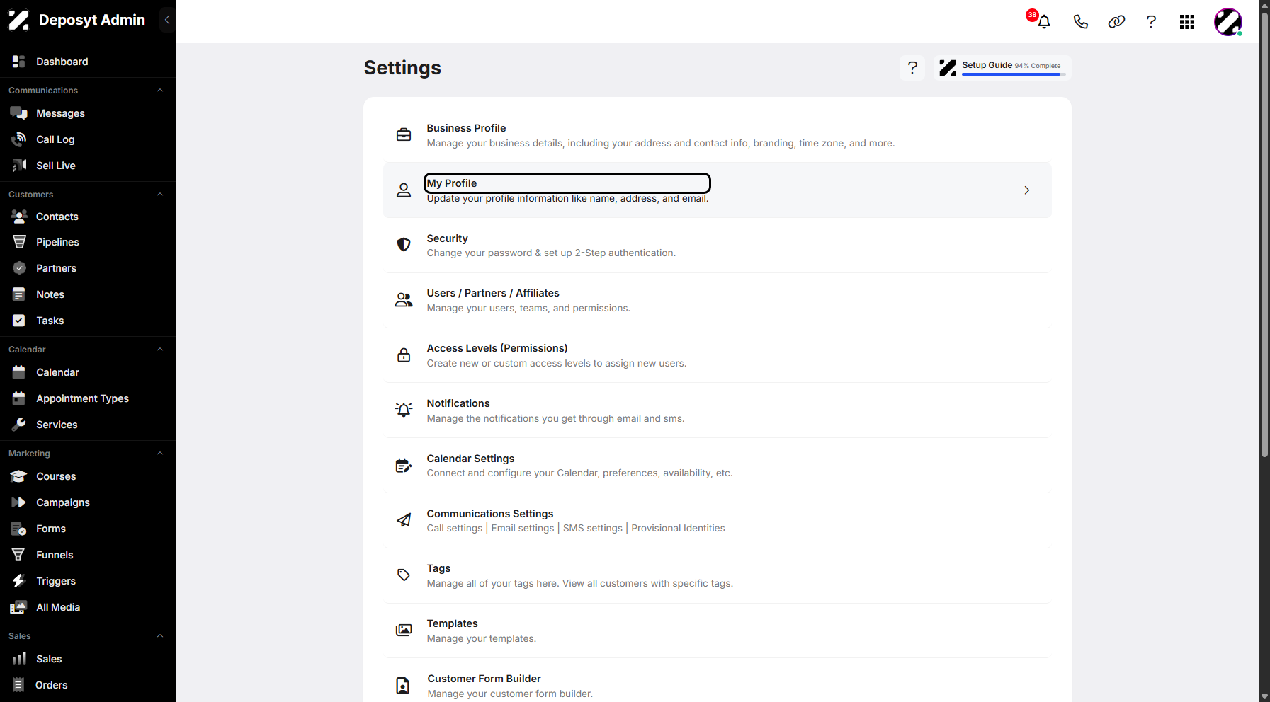 Step 4: Click on My Profile to continue.