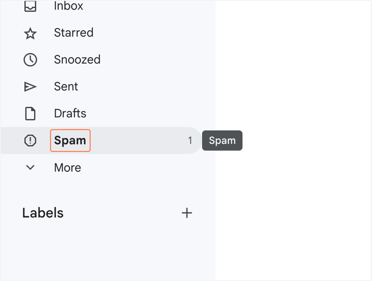 Click on Spam