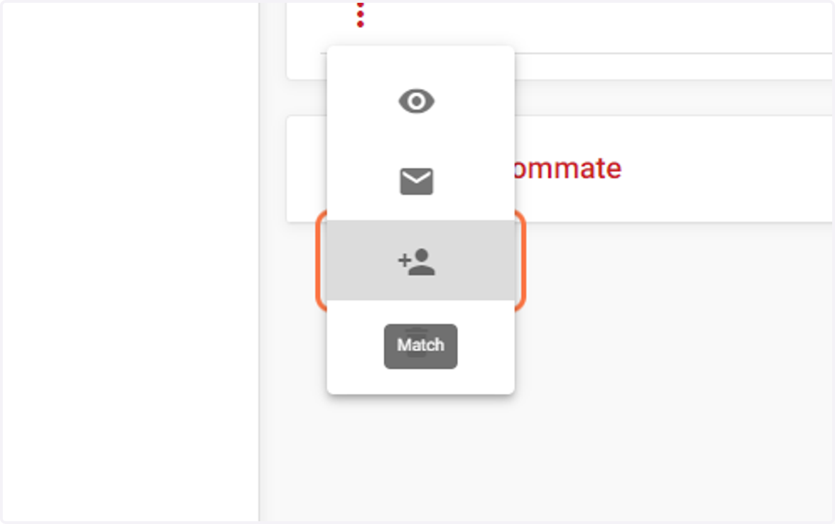 Click on Accept Roommate Icon
