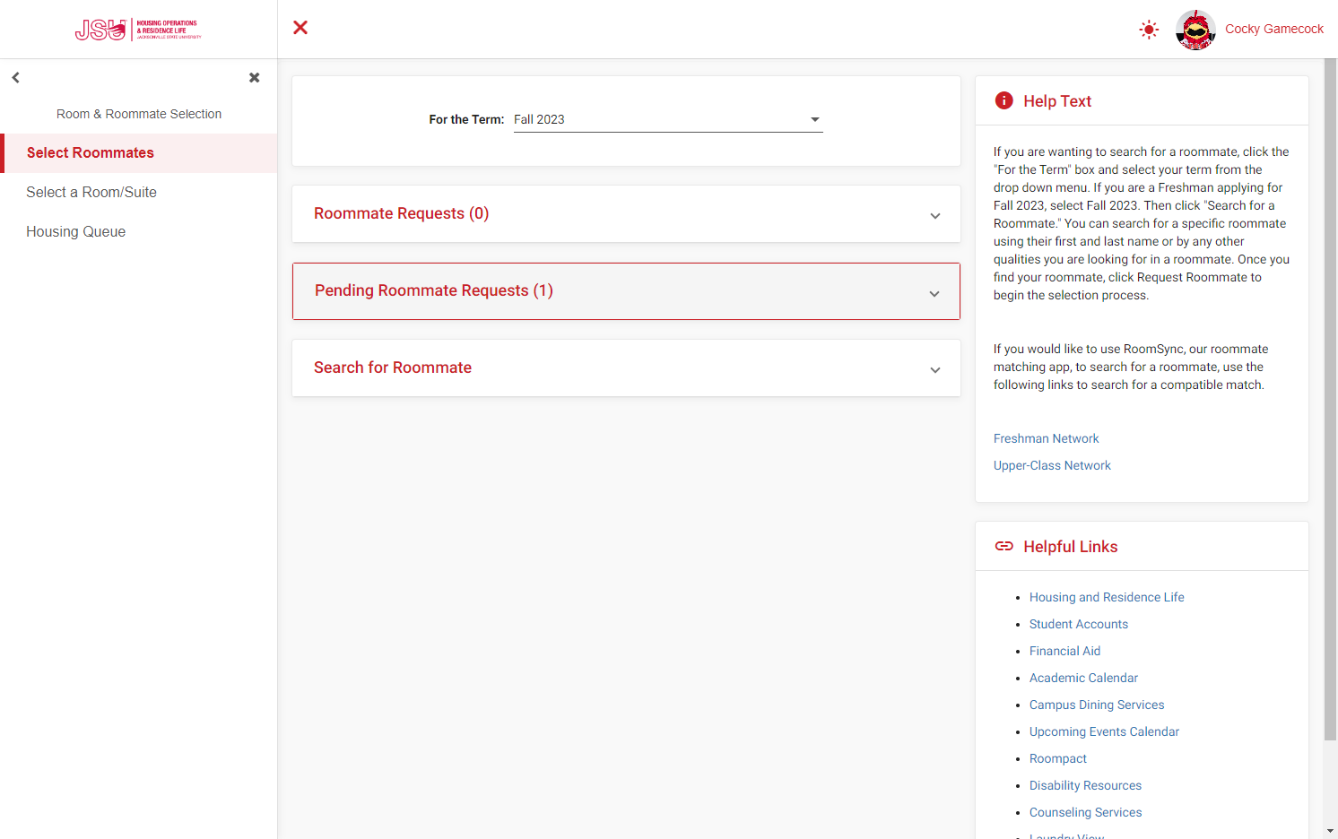 To Accept Your Roommate Request, Follow the Previous Steps to Navigate to the Pending Roommate Request.
