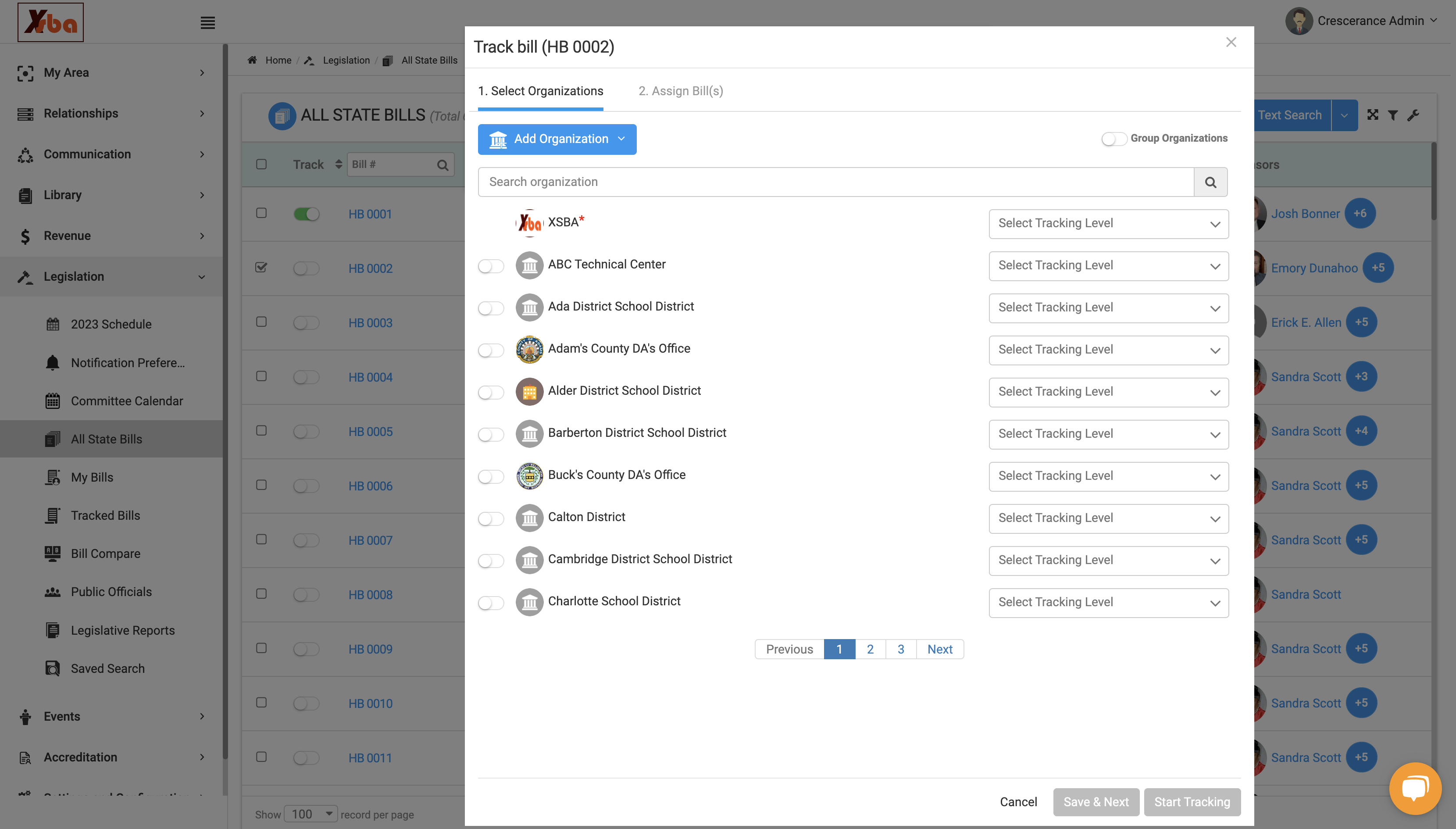 Tracking for an Organization