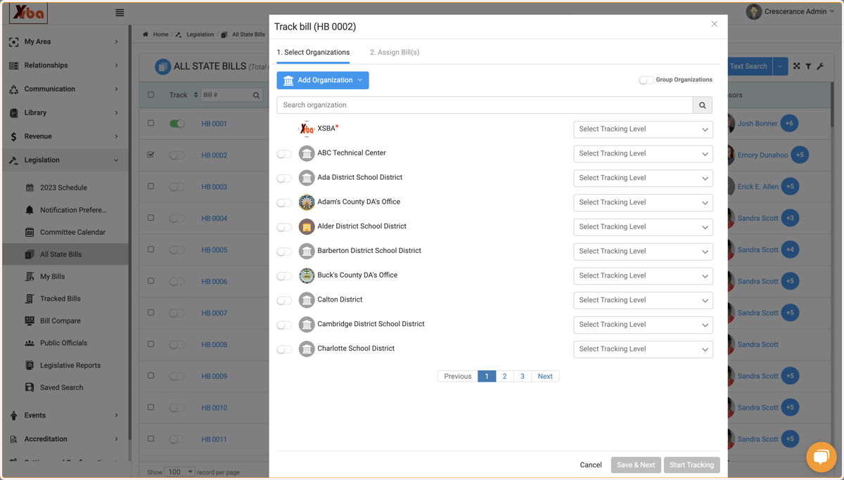 Tracking for an Organization