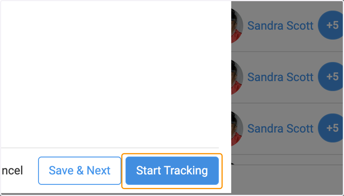 Click on Start Tracking