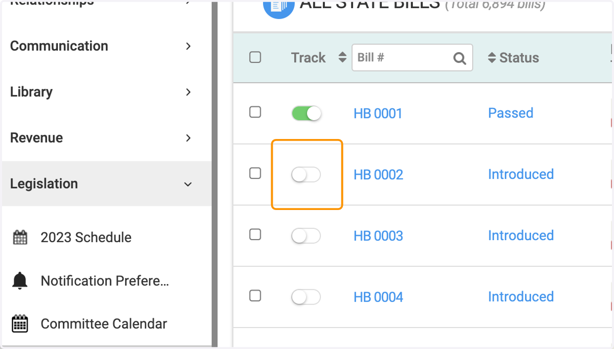 Track a bill