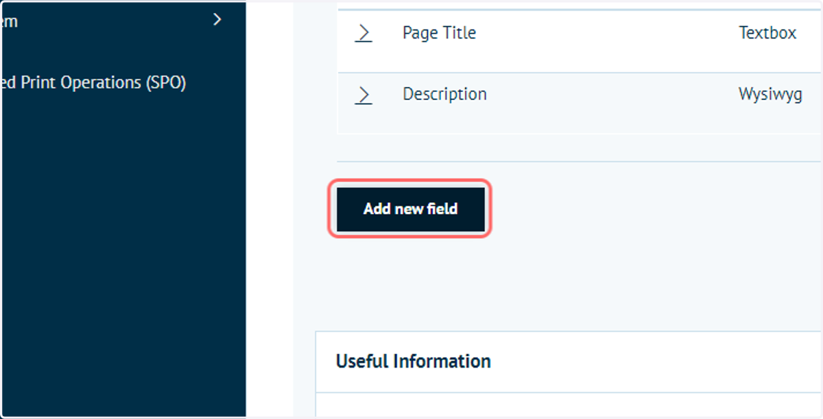 Click on Add new field