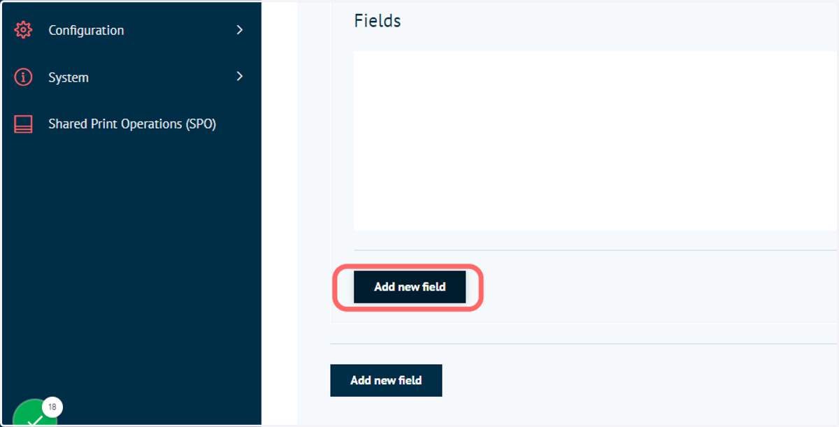 Click on Add new field