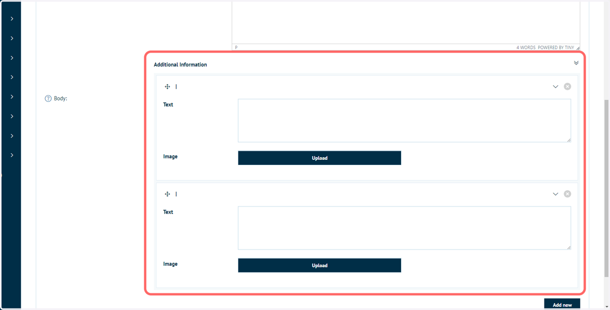 Two instances of our Repeater code have now been added and are ready to populate