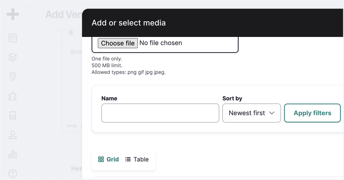 Click on add Hero Image