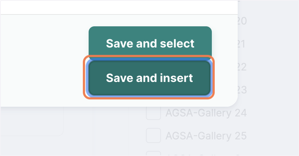 Click on Save and insert