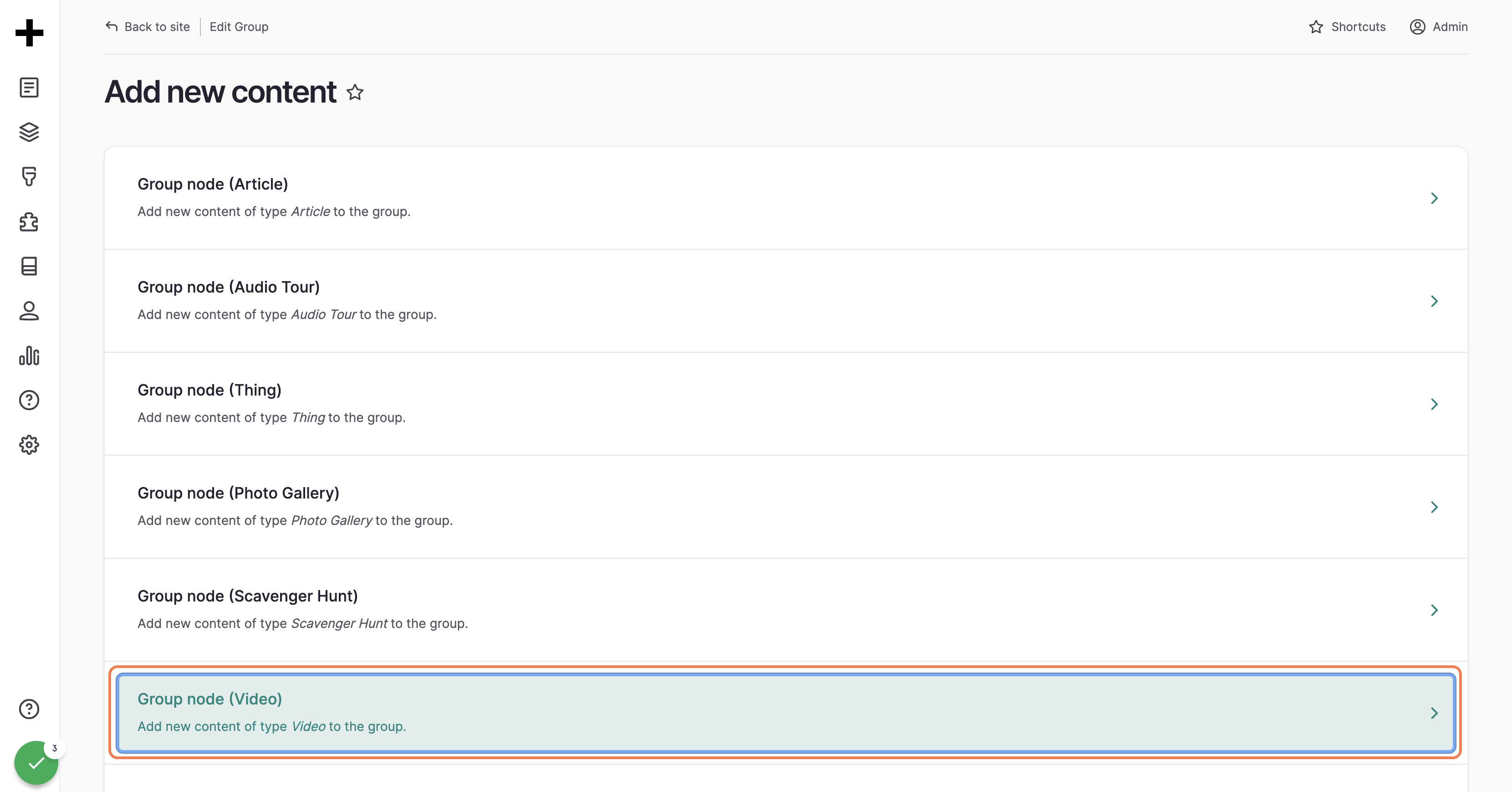 Click on Group node (Video)