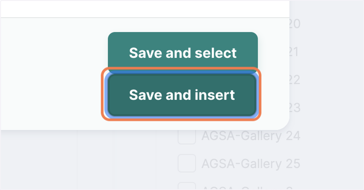 Click on Save and insert