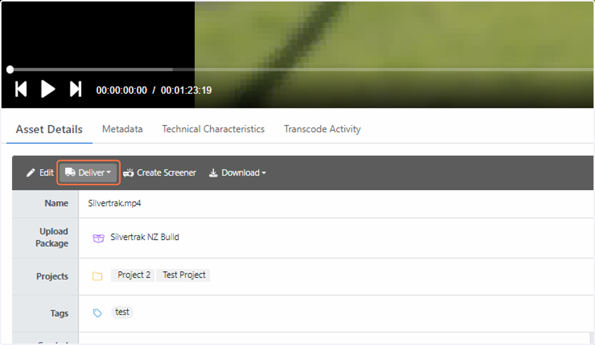 You will see a dropdown menu called “Deliver” in the “Asset Details” tab underneath your video