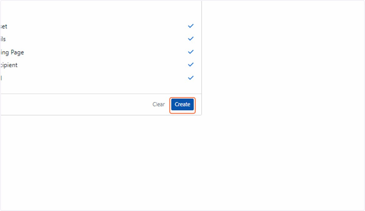 Once all required details are filled in, select Create