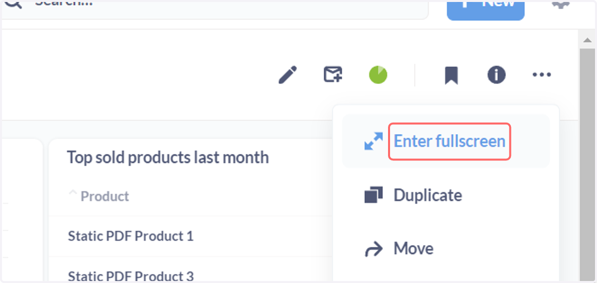 Click on Enter fullscreen to see a larger view of the dashboard
