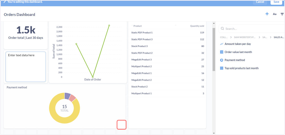 Dashboard layout