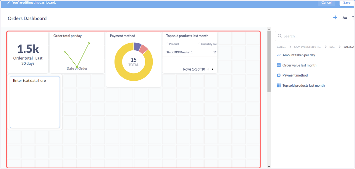 Dashboard layout