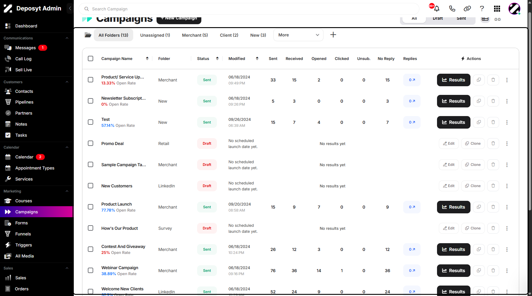 Step 2: You will then be navigated to Campaigns.