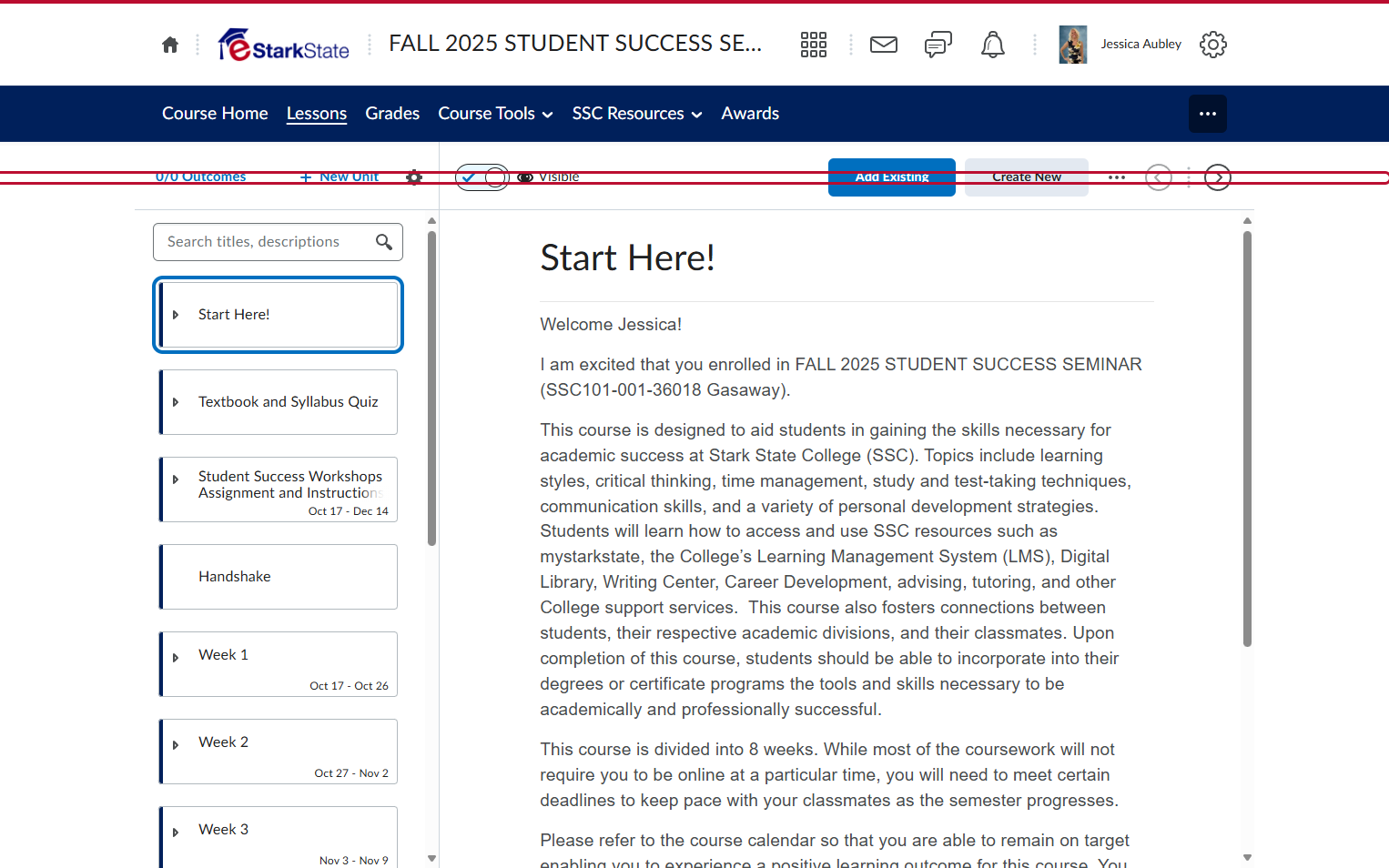 Click on Lessons