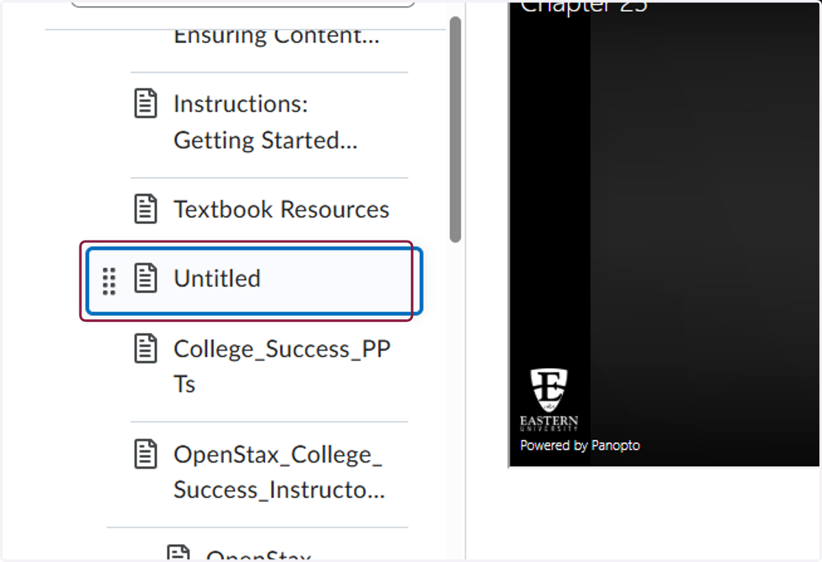 Use the 8 dots to the left of the page in the table of contents to drag it to wherever you would like it to appear in the content order