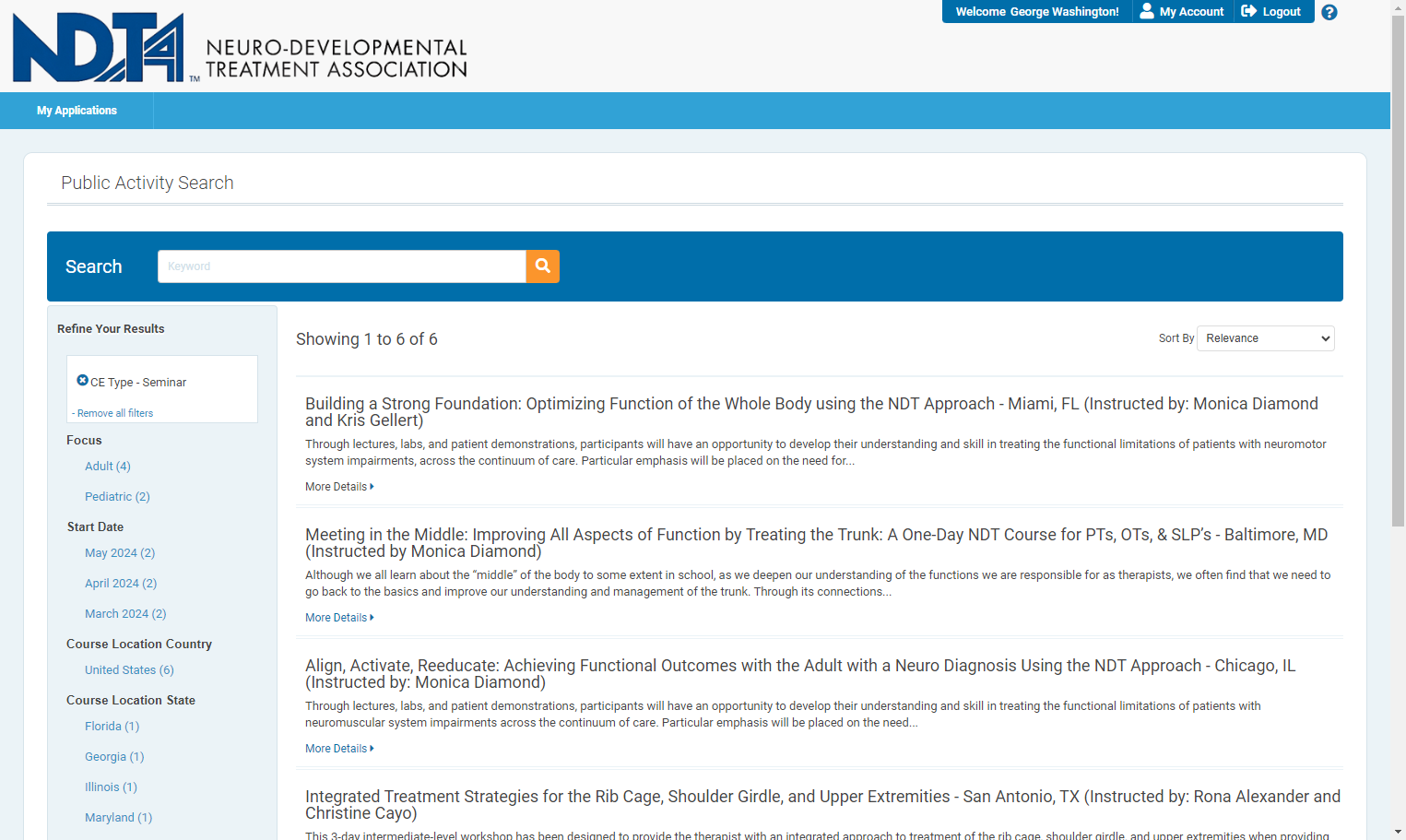 Click on More Details to view the specific aspects of the particular course offering